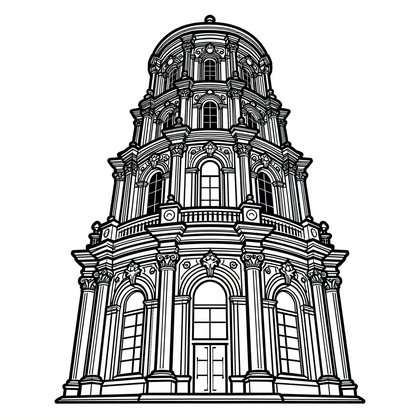 Church of the Gesù - Free printable coloring page