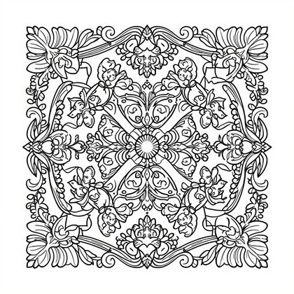 Baroque Garden - Free printable coloring page