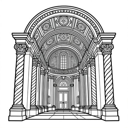 Palace of Versailles - Free printable coloring page