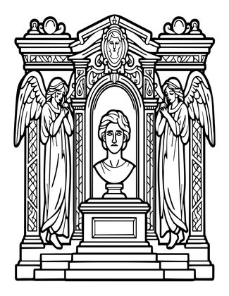Baroque Tomb Monument - Free printable coloring page