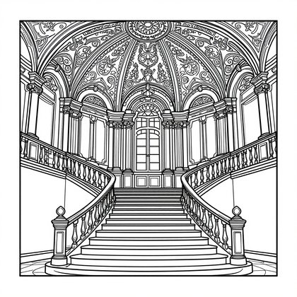 Bernini Colonnade - Free printable coloring page
