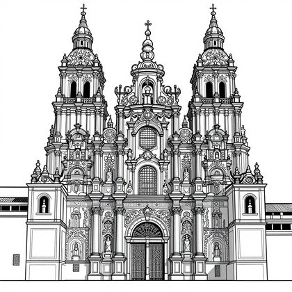 Baroque Ceiling - Free printable coloring page