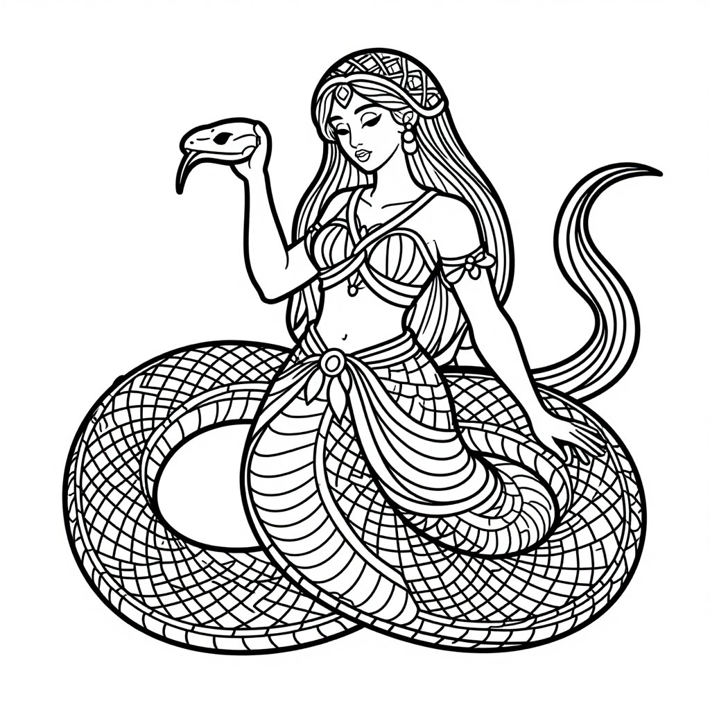 Basilisk Stone Gaze - free printable coloring page