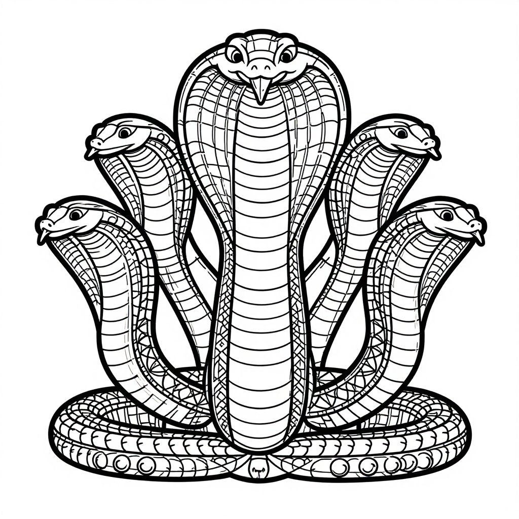 Naga Serpent Deity - free printable coloring page