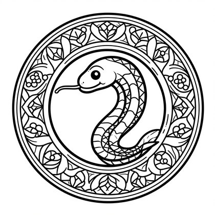 Ouroboros - Free printable coloring page
