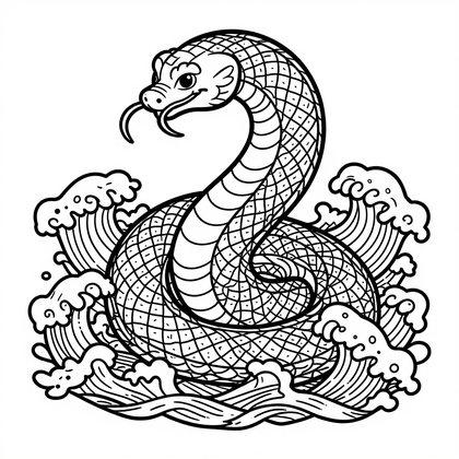 Serpent King - Free printable coloring page
