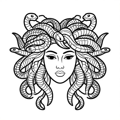 Medusa Snakes - Free printable coloring page