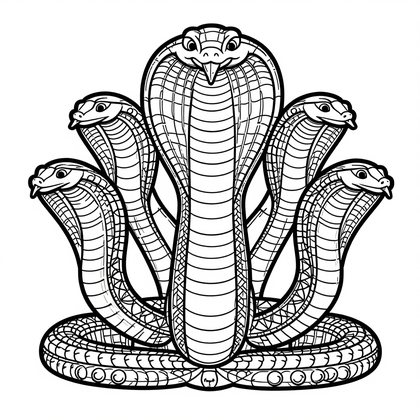 Naga Serpent Deity - Free printable coloring page