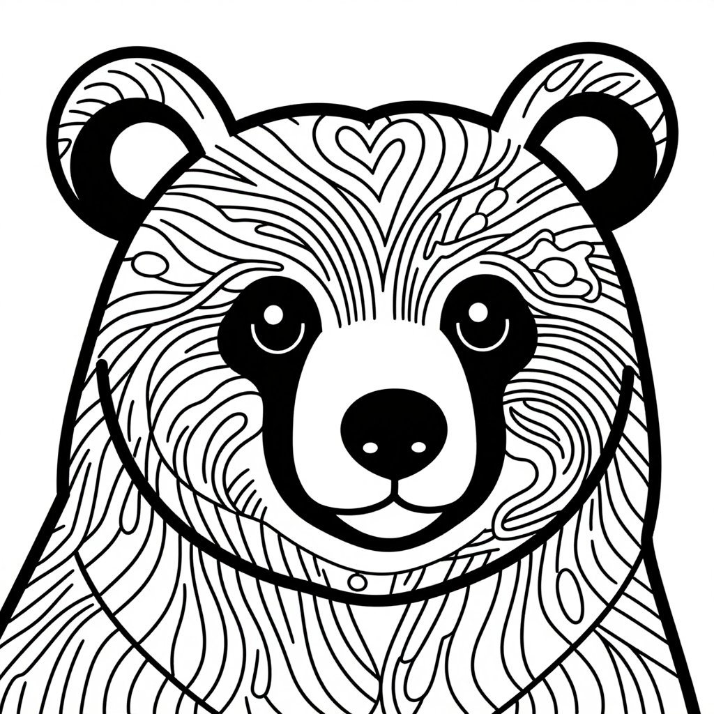 Grizzly Fishing - free printable coloring page