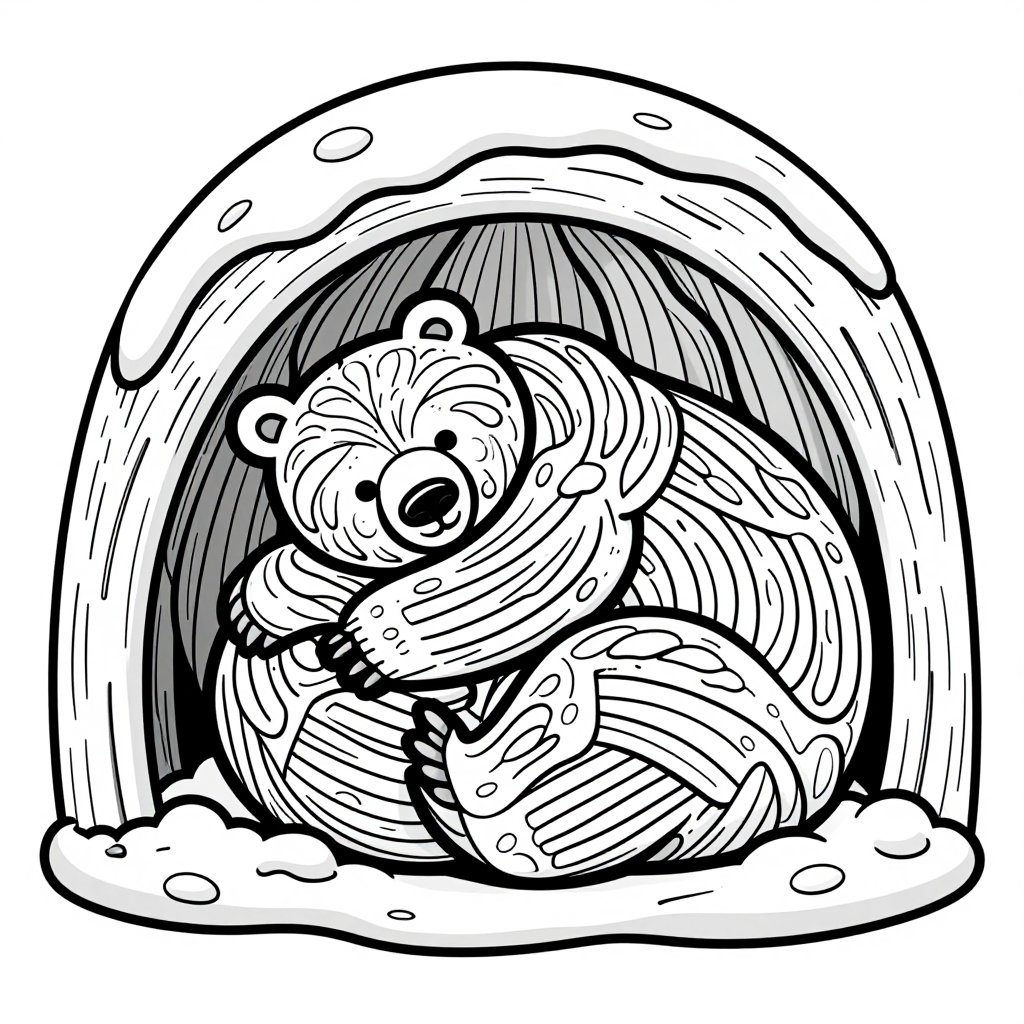 Polar Bear Cubs - free printable coloring page