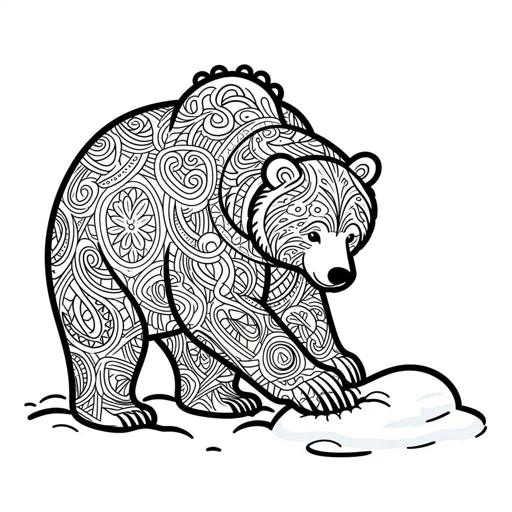 Bear Paw - free printable coloring page