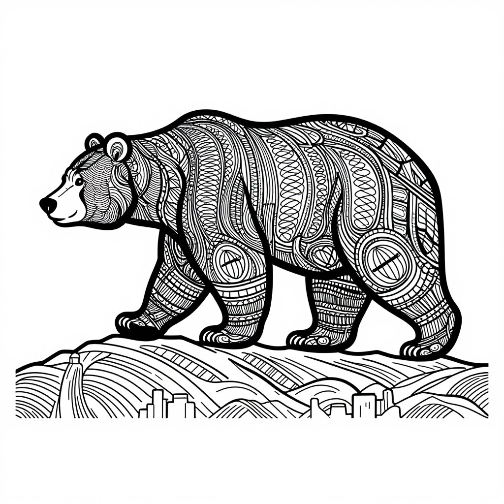 Kodiak Bear - free printable coloring page