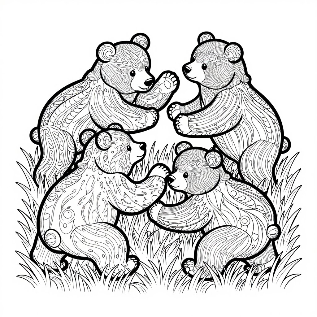 Bear Tracks - free printable coloring page
