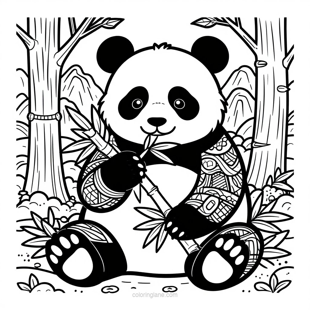 Bear in Blueberries - free printable coloring page