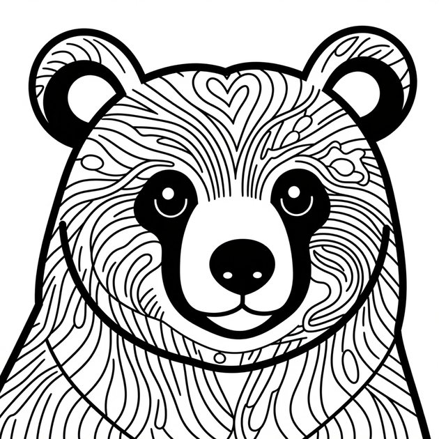 Grizzly Fishing - Free printable coloring page