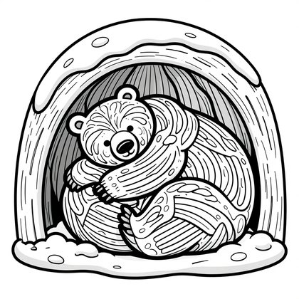 Polar Bear Cubs - Free printable coloring page