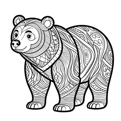 Bear Hibernation - Free printable coloring page