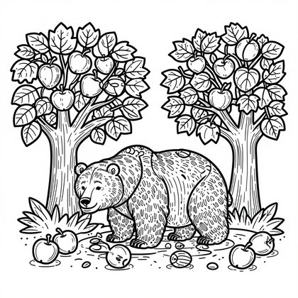 Bear Yawning - Free printable coloring page