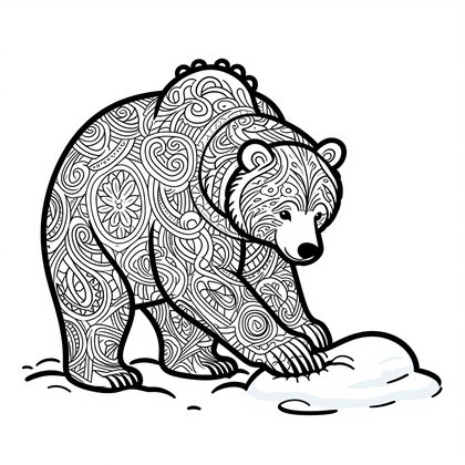 Bear Paw - Free printable coloring page
