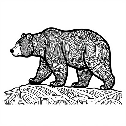 Kodiak Bear - Free printable coloring page