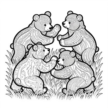 Bear Tracks - Free printable coloring page