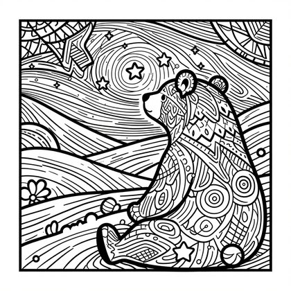 Polar Bear Swimming - Free printable coloring page