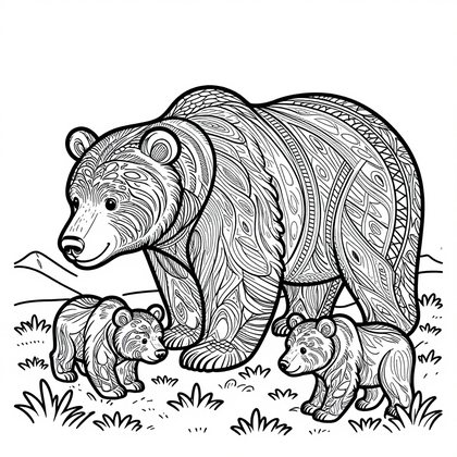 Black Bear Portrait - Free printable coloring page
