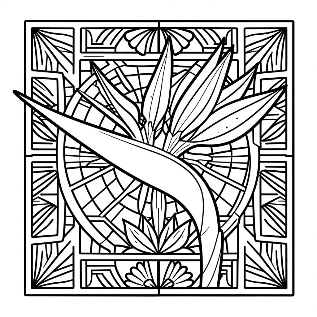 Geometric Style - free printable coloring page
