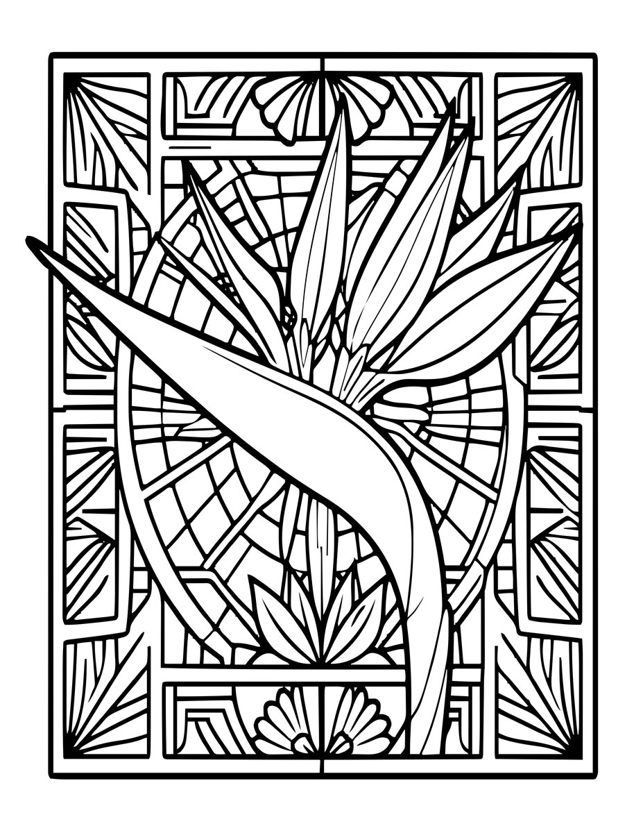 Art Deco Style - free printable coloring page
