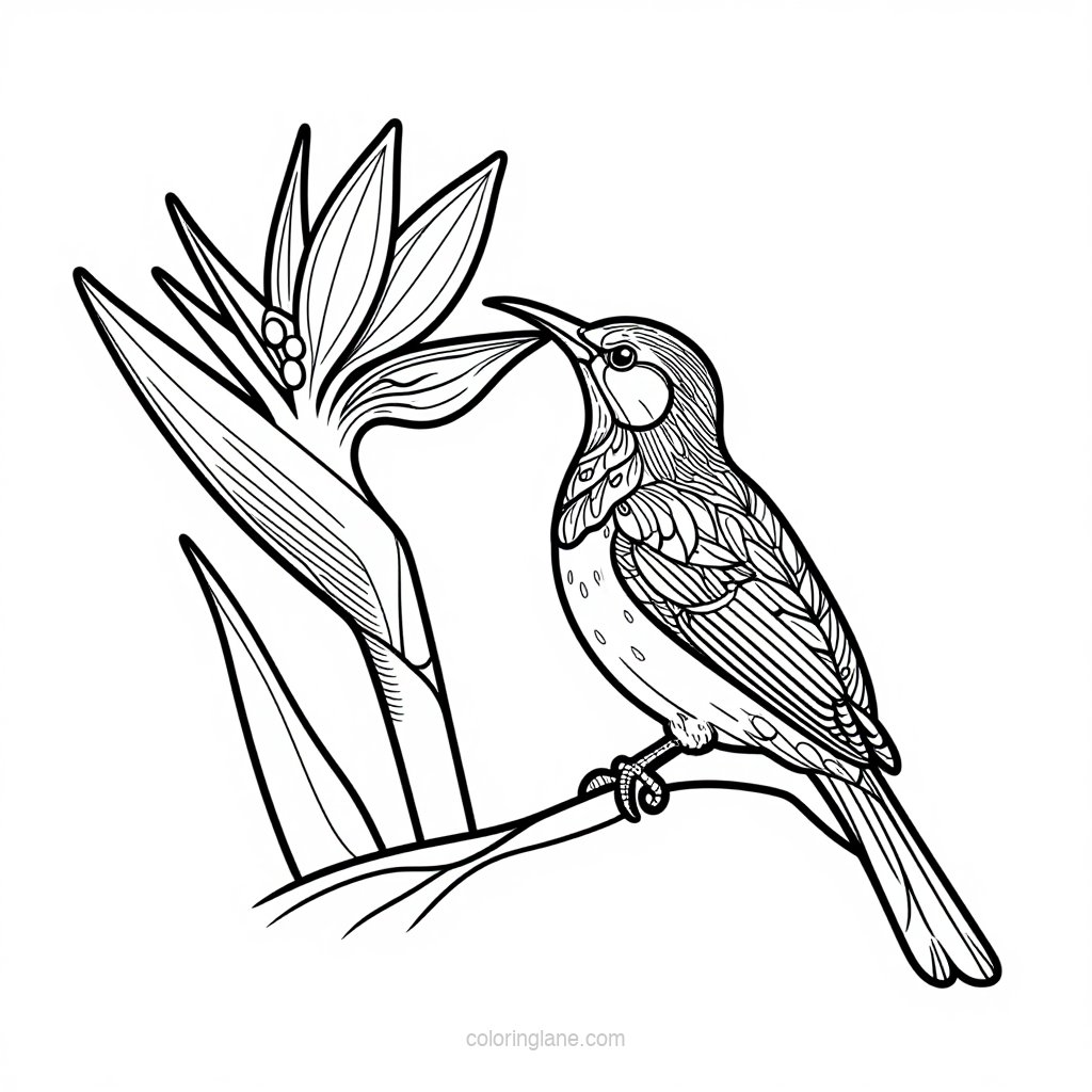 Tropical Garden - free printable coloring page
