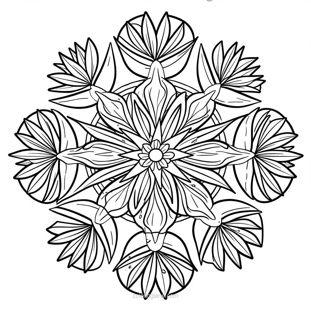 Multiple Stems - free printable coloring page
