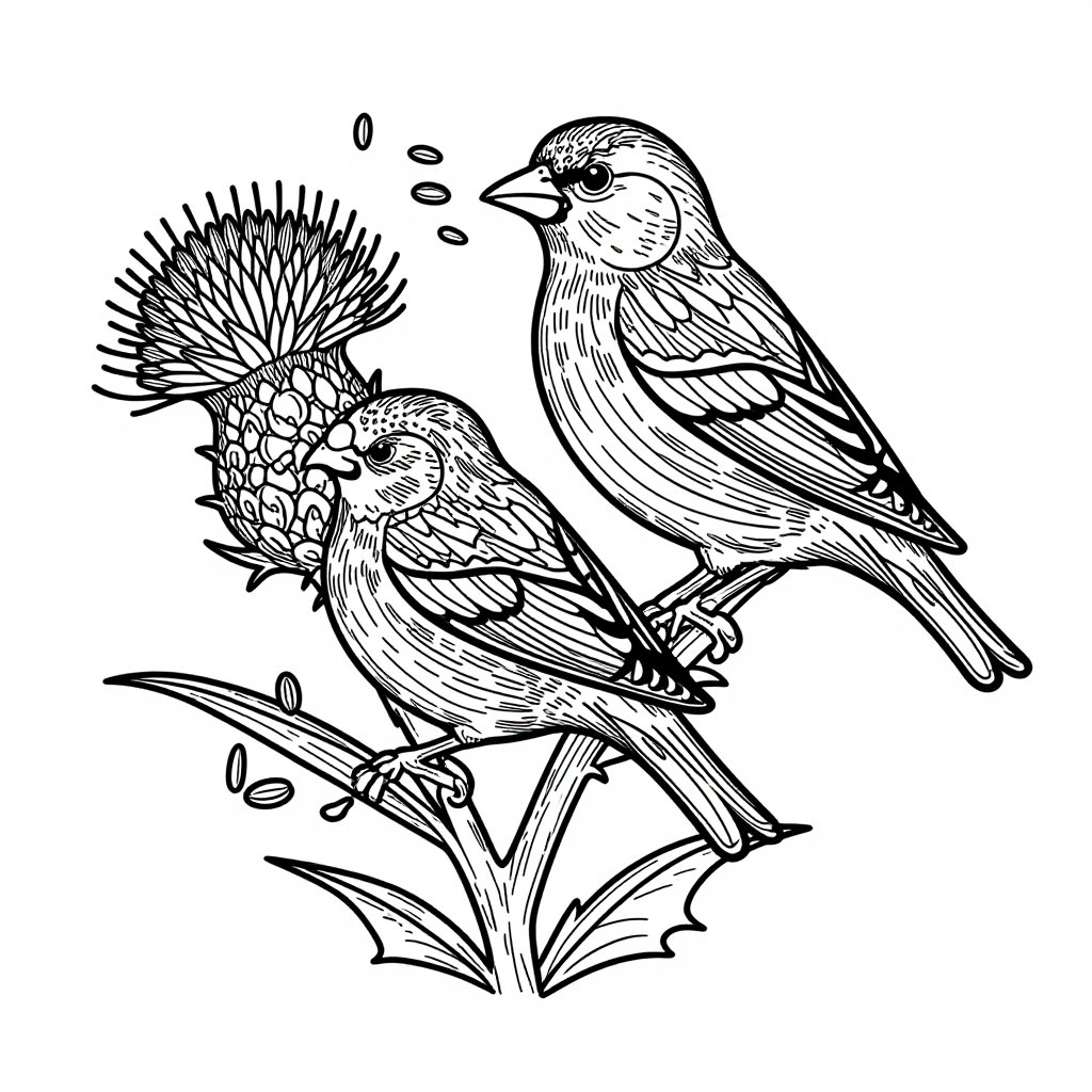 Parrot Pair - free printable coloring page