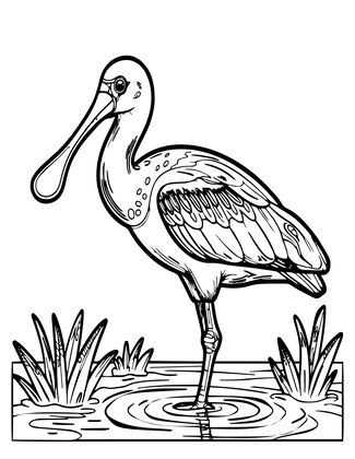 Spoonbill - Free printable coloring page