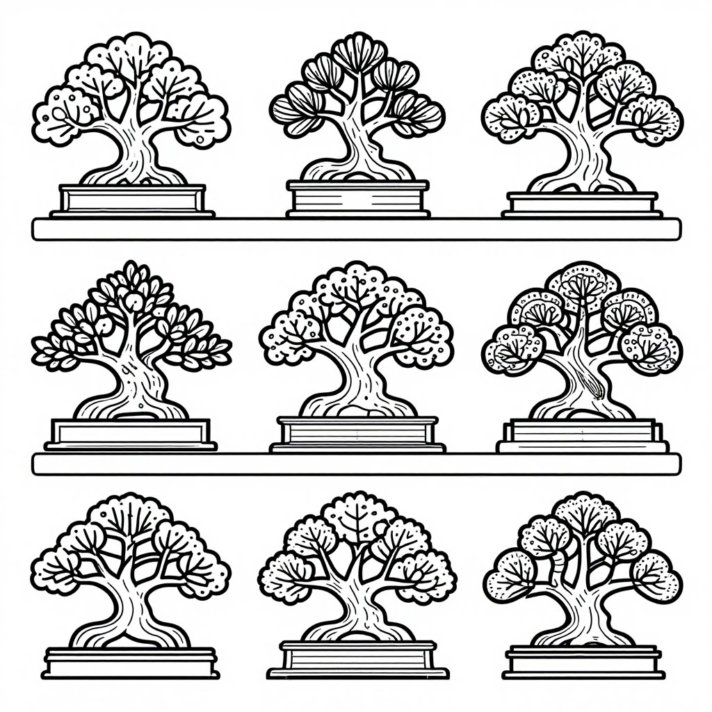 Ficus Bonsai - free printable coloring page