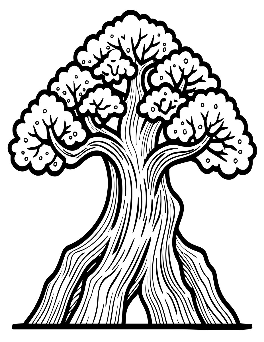 Gnarled Trunk - free printable coloring page
