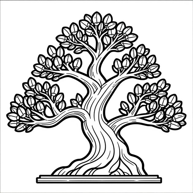 Bonsai Workspace - Free printable coloring page