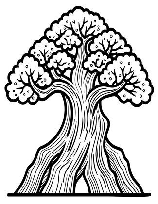 Gnarled Trunk - Free printable coloring page