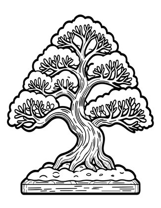 Winter Bonsai - Free printable coloring page