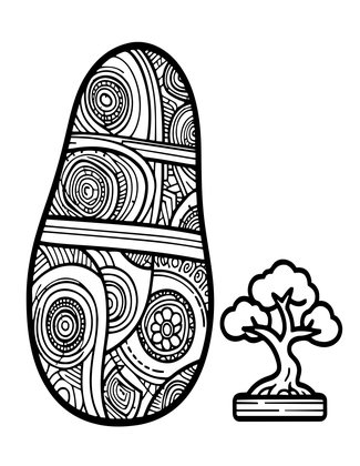 Suiseki Stone - Free printable coloring page