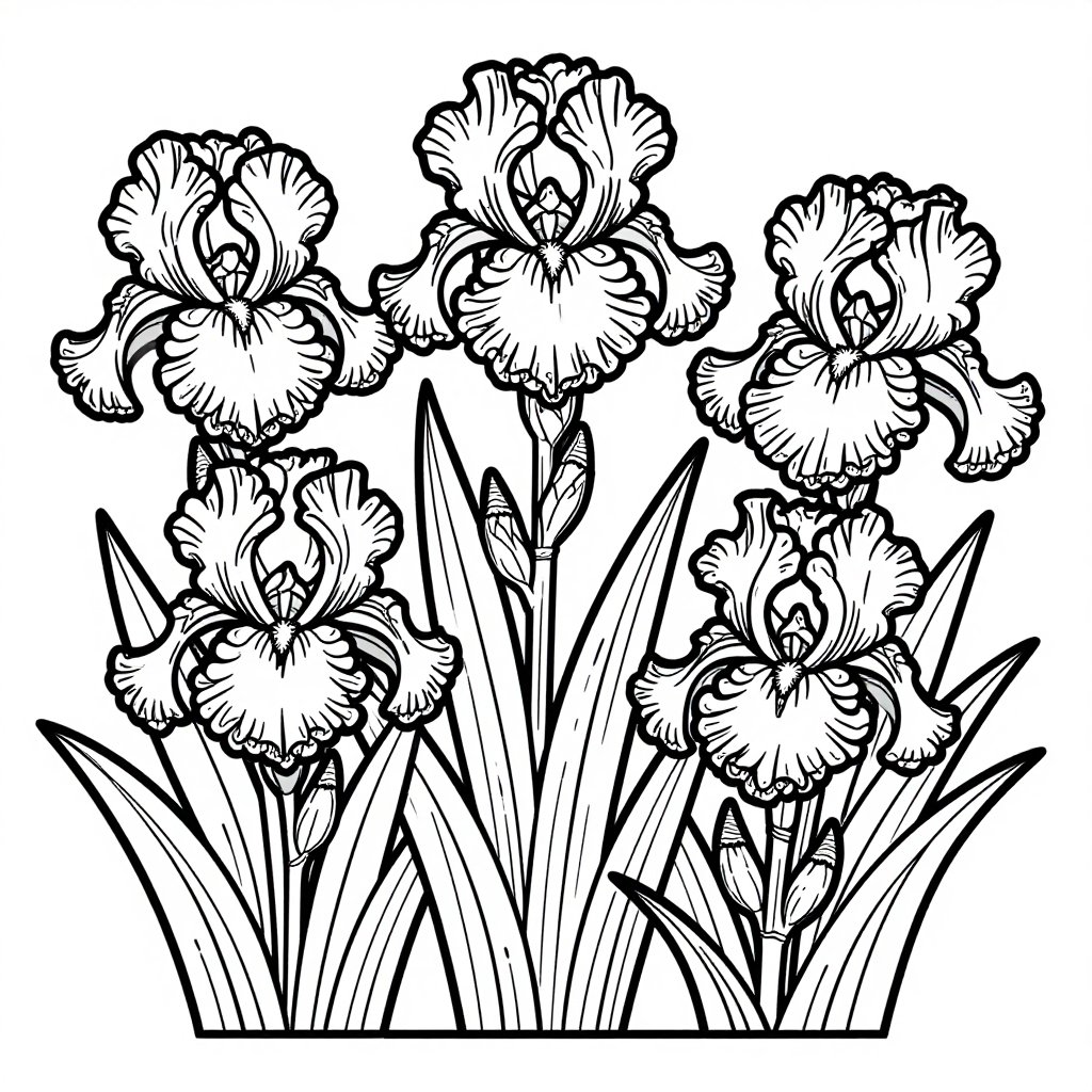 Iris Collection - free printable coloring page