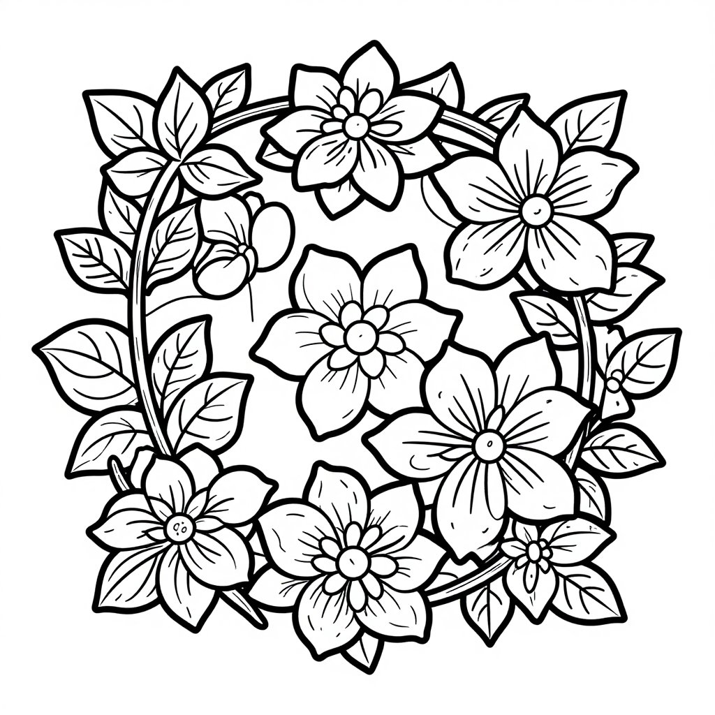 Tulip Garden - free printable coloring page