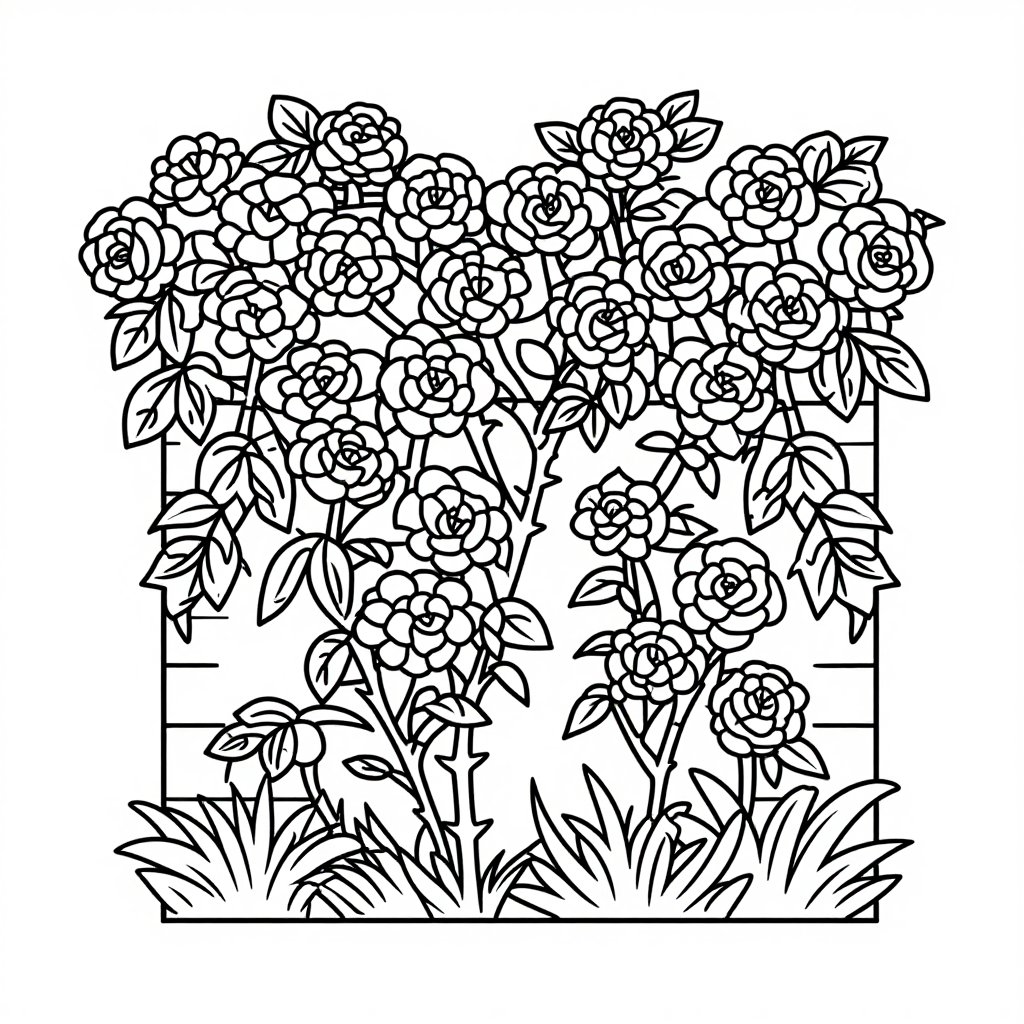 Hanging Fuchsias - free printable coloring page