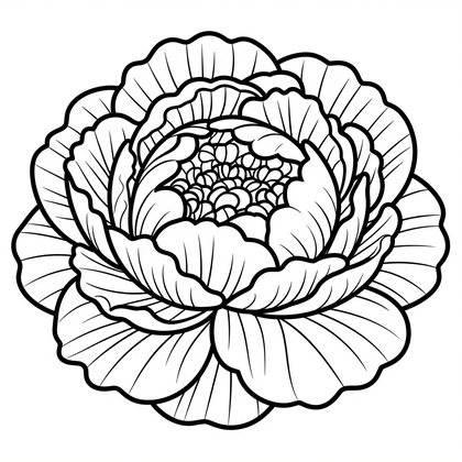 Peony Bloom - Free printable coloring page