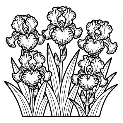Iris Collection - Free printable coloring page