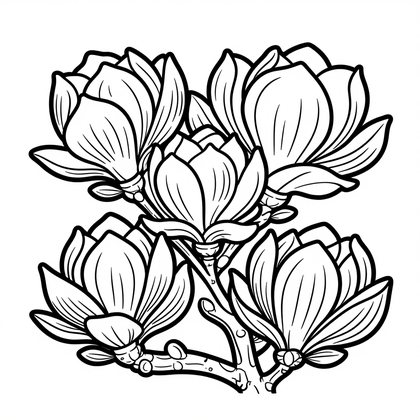 Magnolia Tree - Free printable coloring page