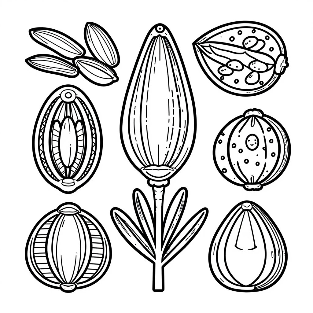 Seaweed Study - free printable coloring page