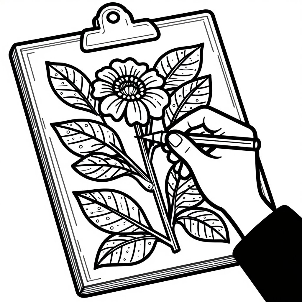 Lily Plate - free printable coloring page