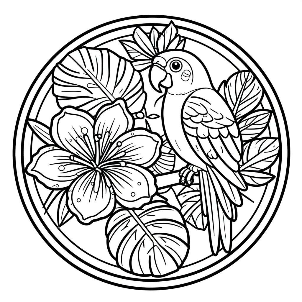Botanical Portrait - free printable coloring page
