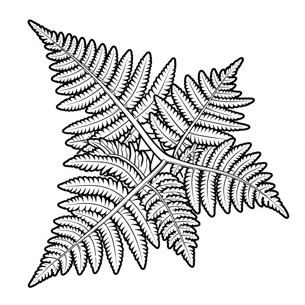 Fern Frond - free printable coloring page