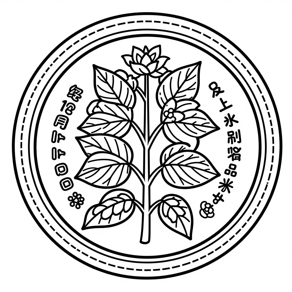 Herb Plate - free printable coloring page